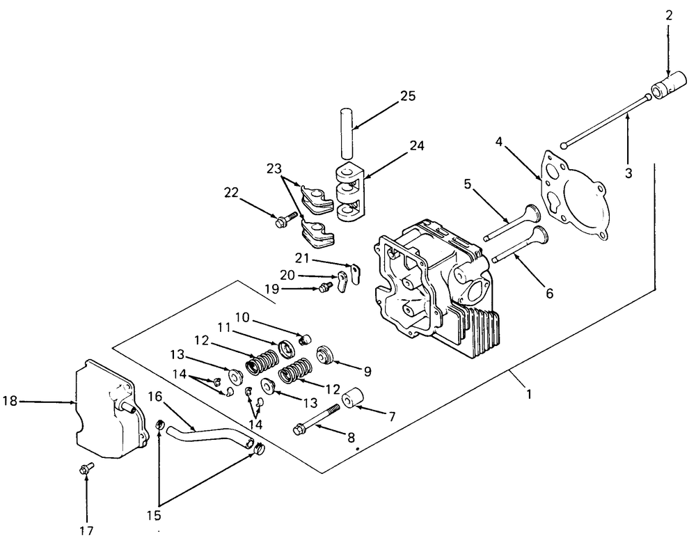 Cylinder Head, Valve And Breather Diagram and Parts List for 1320 147008-207400-130232100-131232F100-139232100 Cub Cadet Lawn Tractor